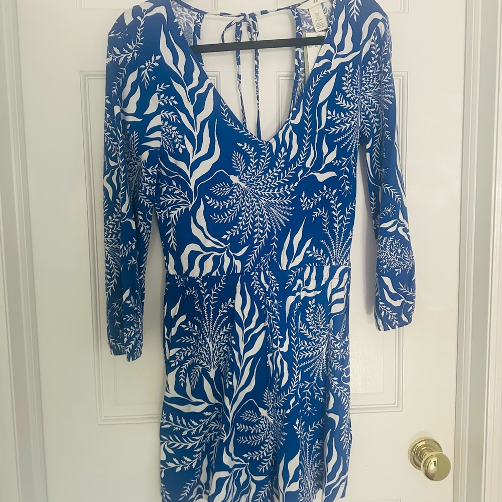 NWT - H&M - Blue and White Floral Jumper